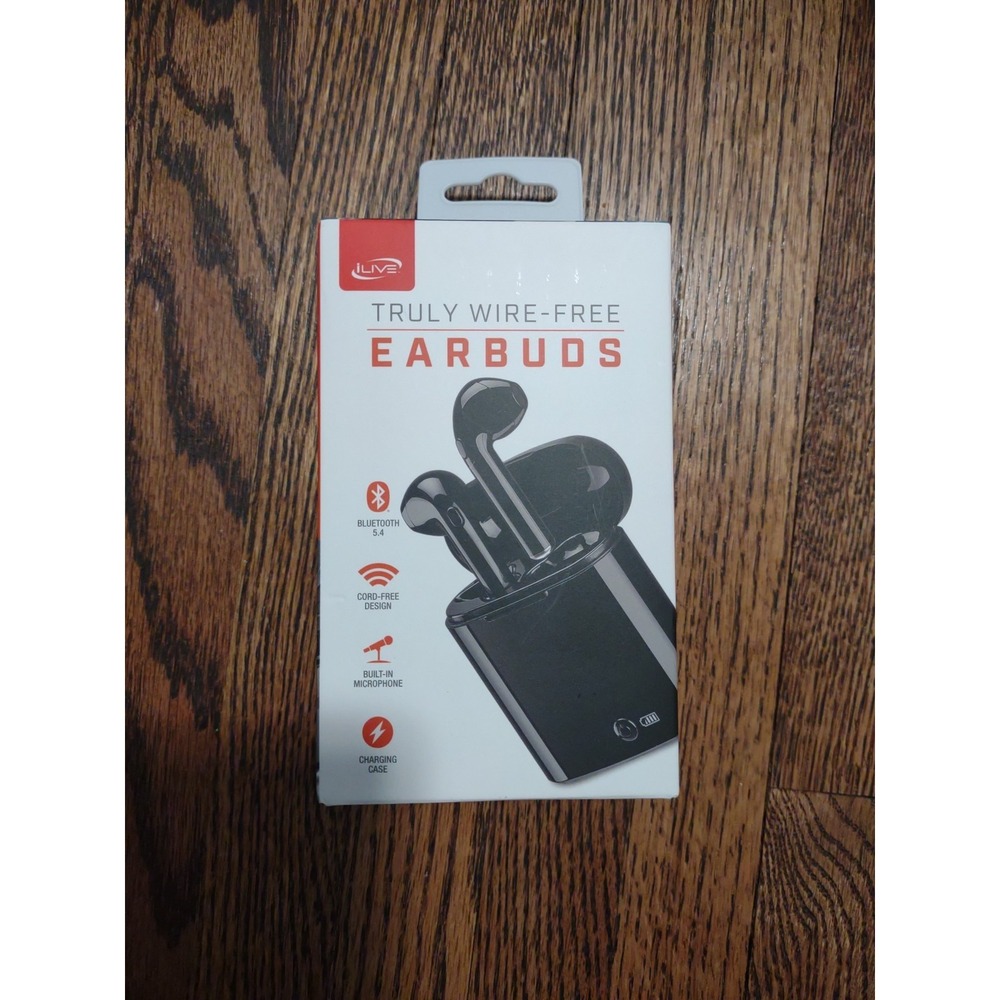 iLive Truly Wire-Free Earbuds Bluetooth 5.4 Charging Case Black IAEBT209B New